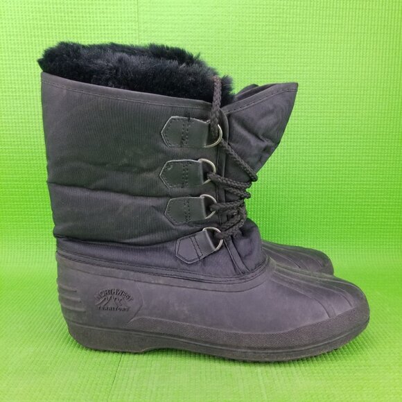 ✅NORTHWEST TERRITORY INSULATED WINTER SNOW BOOTS BLACK SIZE 8 FAUX FUR REMOVABLE - Picture 8 of 11